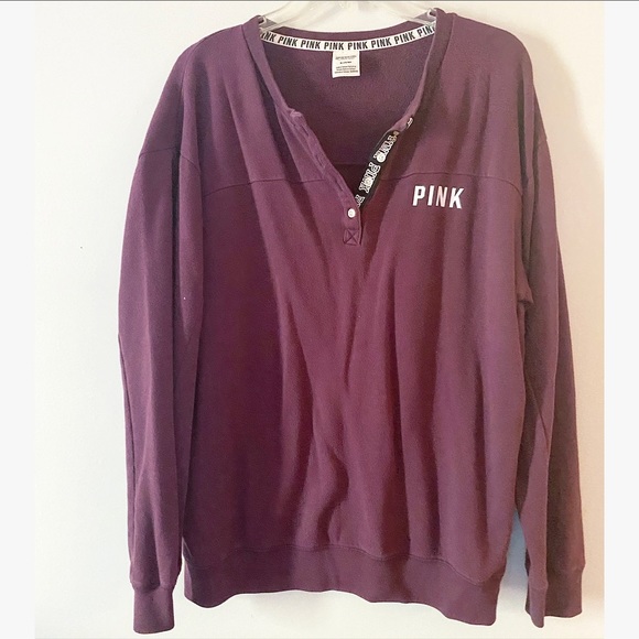 PINK Victoria's Secret Tops - VS PINK Burgundy lounge sweatshirt